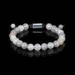 Cloud Crystal Quartz Stone Adjustable Bracelet // 8"