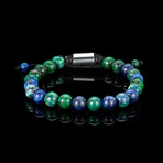 Azurite Chrysocolla Stone Adjustable Bracelet // 8"