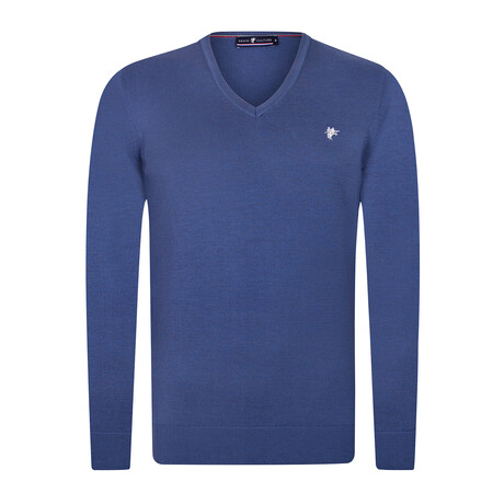 Samuel V-Neck Pullover Sweater // Denim (S)