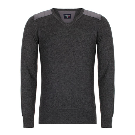 Luke V-Neck Pullover Sweater // Anthracite (S)