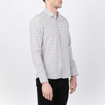 Brent Button Up Shirt // White + Brown + Blue (M)