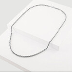Solid Sterling Silver Rope Chain Necklace // 3mm (16")