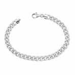 Sterling Silver Curb Link Thick Bracelet // 5mm