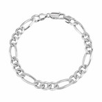 Sterling Silver Figaro Link Thick Bracelet // 8mm