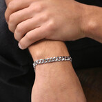 Sterling Silver Curb Link Thick Bracelet // 5mm