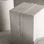 Solid Sterling Silver Round Box Link Chain Necklace // 2.5mm (16")