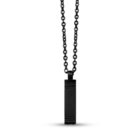 Rectangle Urn Pendant Necklace // Black (28")