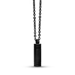 Rectangle Urn Pendant Necklace // Black (28")