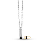 Bullet Urn Pendant Necklace // Silver + Gold (28")