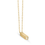 Rectangle Urn Pendant Necklace // Gold (28")