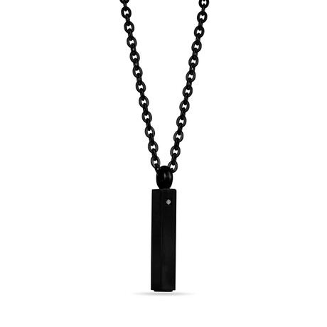 Reversible Urn Pendant Necklace // Black // 24"