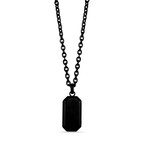 Dog Tag Urn Pendant Necklace // Black // 24"