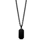 Dog Tag Urn Pendant Necklace // Black // 24"