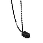 Dog Tag Urn Pendant Necklace // Black (24")