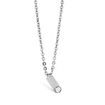 Reversible Urn Pendant Necklace // Silver // 24"