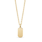 Small Dog Tag Urn Pendant Necklace // Gold // 24"