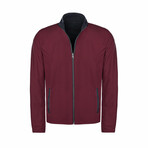 Vincent Reversible Leather Jacket // Navy Tafta + Bordeaux (4XL)