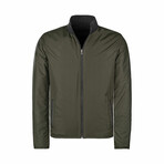 Russ Reversible Leather Jacket // Black Tafta + Green (M)