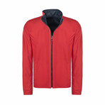 Ellis Reversible Leather Jacket // Navy + Red (4XL)