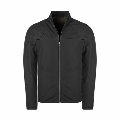 David Reversible Leather Jacket // Black Tafta + Green (XS)
