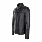 Blake Reversible Leather Jacket // Black + Green (L)