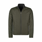 David Reversible Leather Jacket // Black Tafta + Green (M)