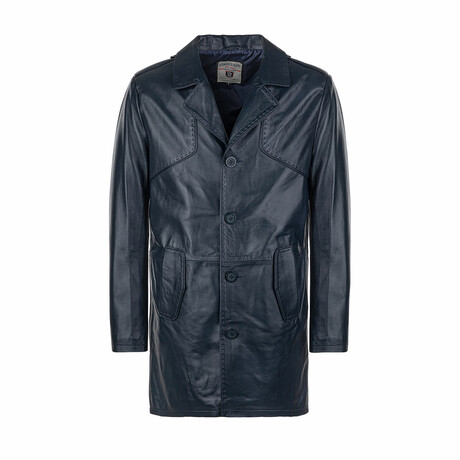 Caleb Leather Jacket // Navy (XS)