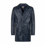 Caleb Leather Jacket // Navy (L)