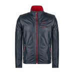 Ellis Reversible Leather Jacket // Navy + Red (S)