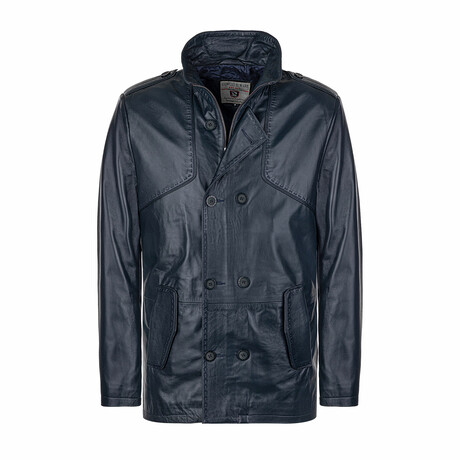 Alejandro Leather Jacket // Navy (L)