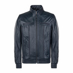 James Leather Jacket // Navy (M)