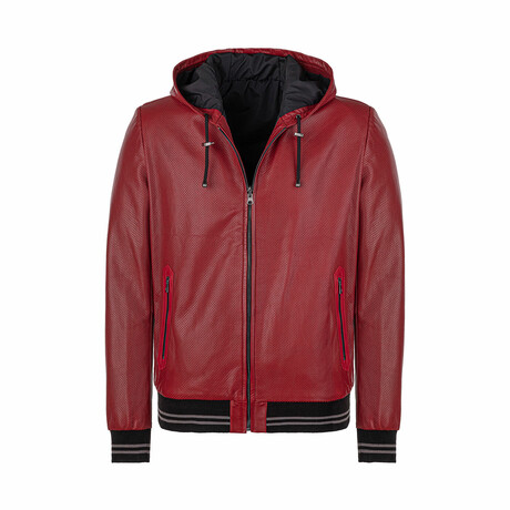 Duncan Reversible Leather Jacket // Red + Black (XS)