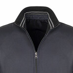 Charles Reversible Leather Jacket // Navy Tafta + Black (5XL)