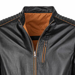 Evan Reversible Leather Jacket // Black + Brown (5XL)