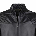 Blake Reversible Leather Jacket // Black + Green (L)