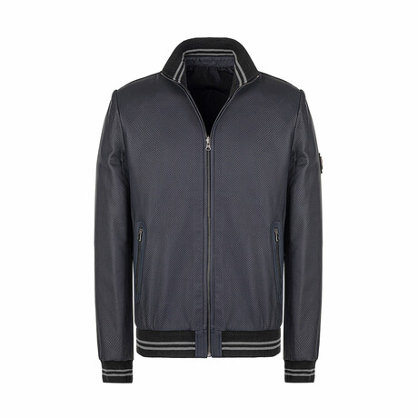 Charles Reversible Leather Jacket // Navy Tafta + Black (XS)
