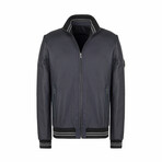 Charles Reversible Leather Jacket // Navy Tafta + Black (S)
