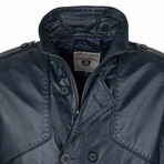 Alejandro Leather Jacket // Navy (XS)