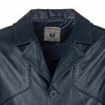 Caleb Leather Jacket // Navy (S)