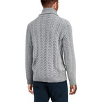Fashion Cable Turtle Neck Sweater // Heather Gray (S)