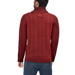 Fashion Cable Turtle Neck Sweater // Red (M)