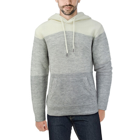 Super Soft Colorblock Hoodie // Oatmeal White (S)
