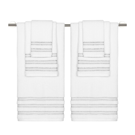 Marla Border ZT Towel // Set of 6 (Gray)