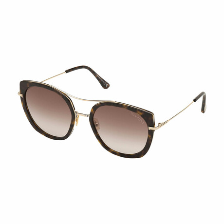 Women's Joey Round Sunglasses // Dark Havana + Brown