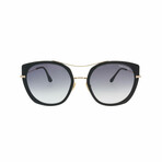 Women's Joey Round Sunglasses // Shiny Black + Gray