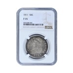 1811 Capped Bust Half Dollar // NGC Certified F15 // Deluxe Collector's Pouch