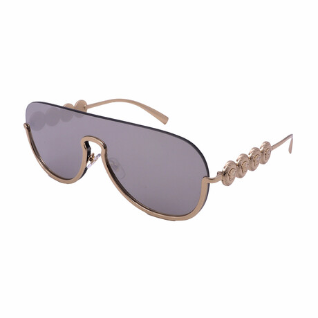 Versace // Unisex VE2215-12526G Pilot Sunglasses // Pale Gold + Light Gray Mirror