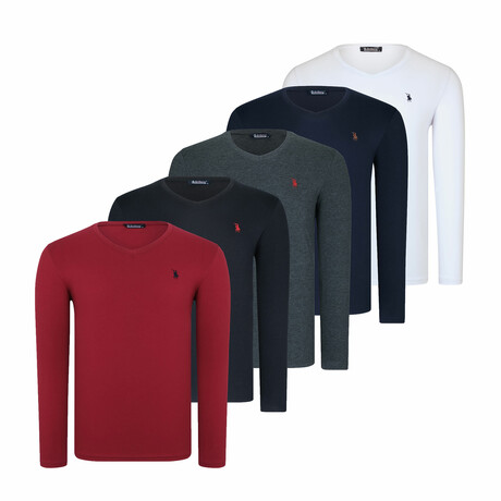 Seth V-Neck Sweatshirt // Pack of 5 // Assorted Colors (Small)