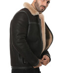 Sheepskin Flying Jacket // Washed Brown + Champagne (Small)