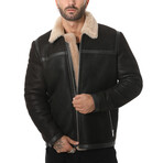 Sheepskin Flying Jacket // Washed Brown + Champagne (Small)
